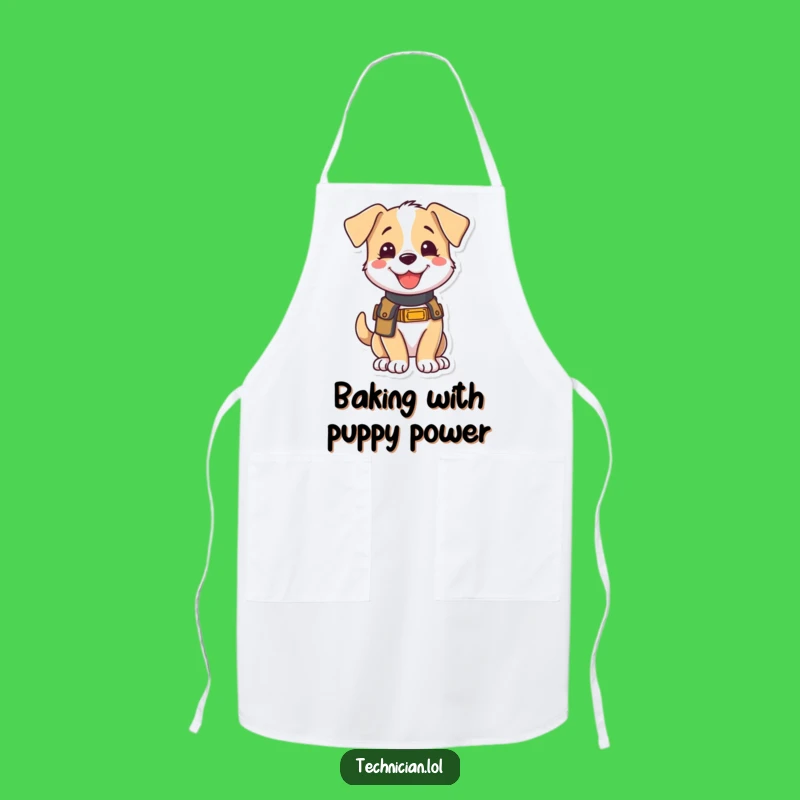 Funny Puppy Apron: Eager Kitchen Assistant, Perfect Humorous Gift for Chefs and Bakers