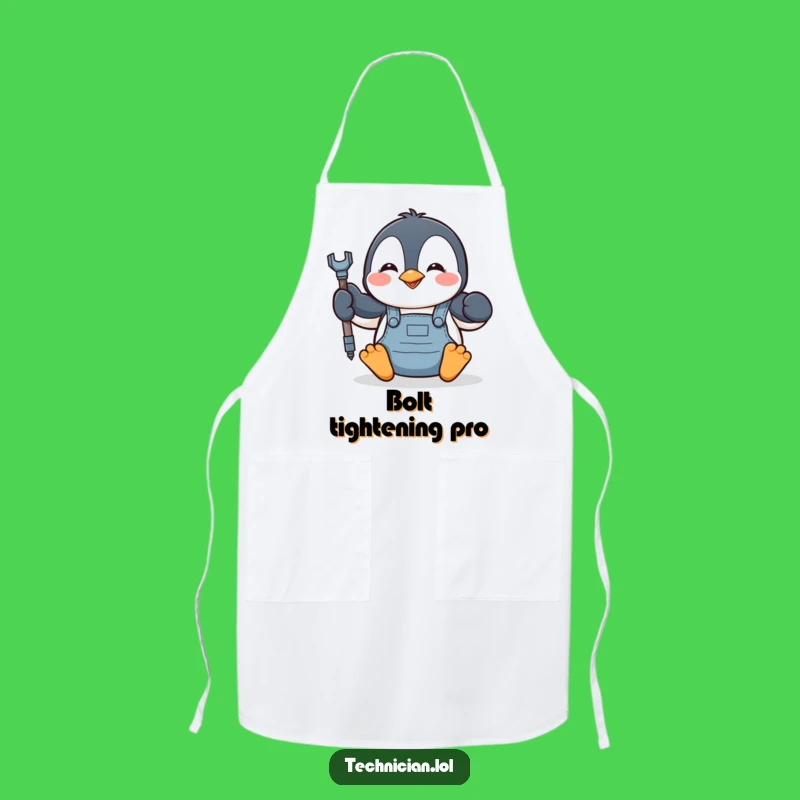 Funny Penguin Mechanic Apron - Cook & Fix With a Smile