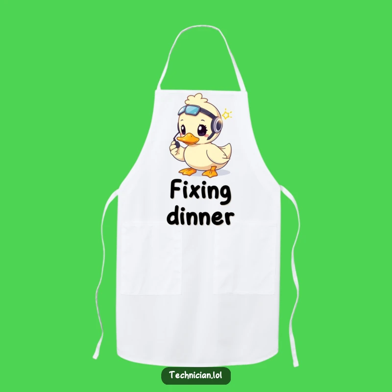 Funny Brave Duck Tech Support Apron - Cook the Fix!
