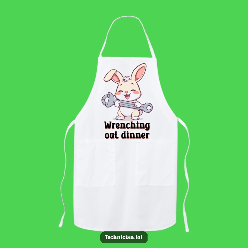 Funny Bunny Mechanic Apron: Happy Hare Chef Tool Bib, Perfect Funny Gift For Cooks