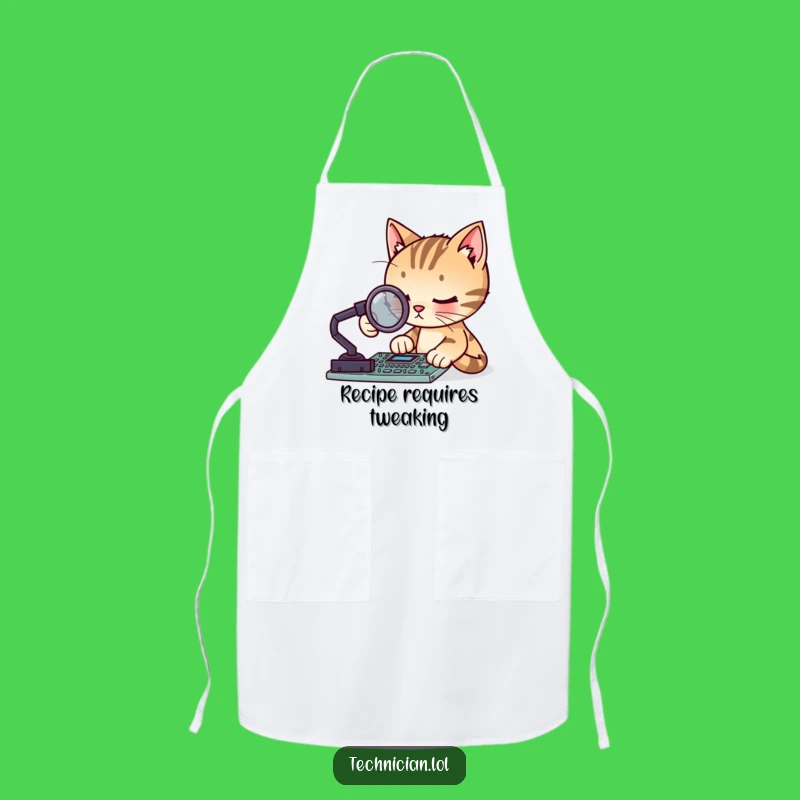 Funny Cat Circuit Board Apron: Kitchen Techie Wear, Hilarious Feline Chef Gift