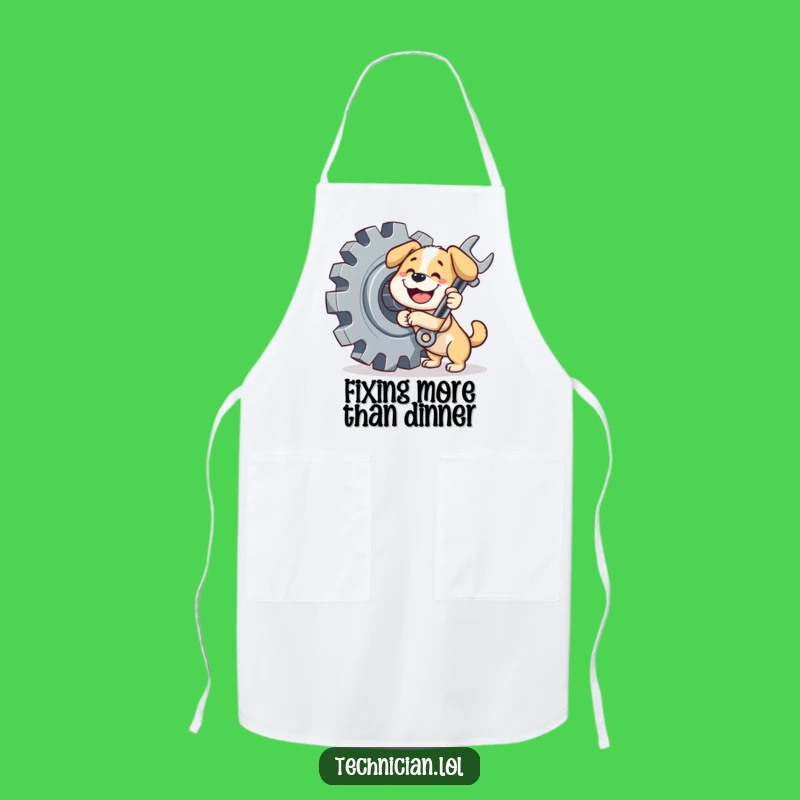 Funny Dog Apron: Chef pup ready to fix, a durable and funny gift for cooks.