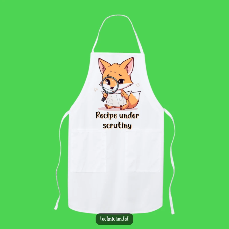 Funny Fox Apron: Detective cook, a practical and funny gift for the kitchen.