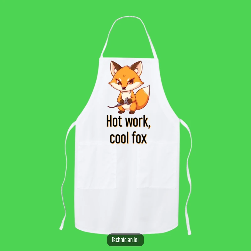 Funny Fox Apron: Determined Crafter's Kitchen Protector