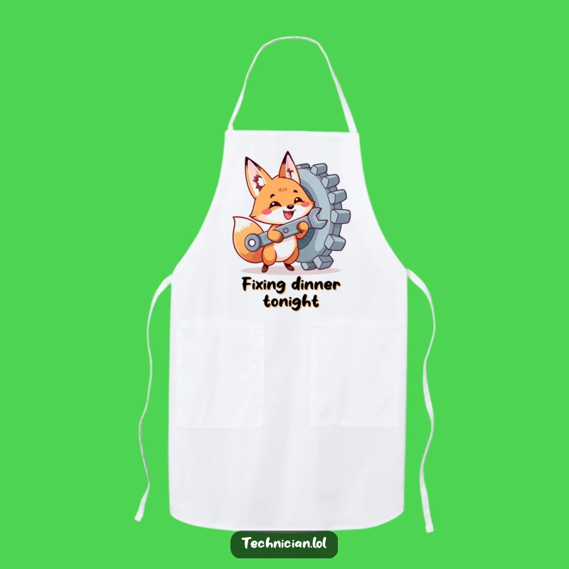 Funny Fox Mechanic Apron: Cute DIY Cooking Wear - Great Funny Gift!