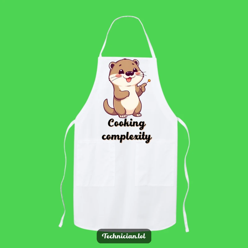 Funny Otter Schematic Apron - Kitchen Cartoon Wear & Funny Gift