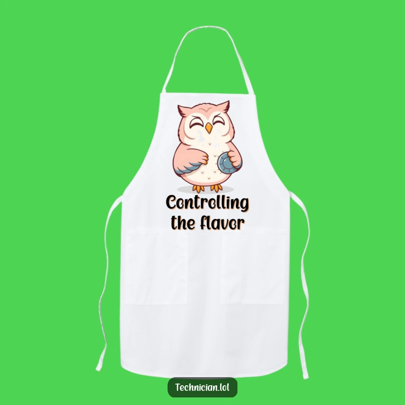 Funny Owl Control Panel Apron: Kitchen Command Wear, Hilarious Gift