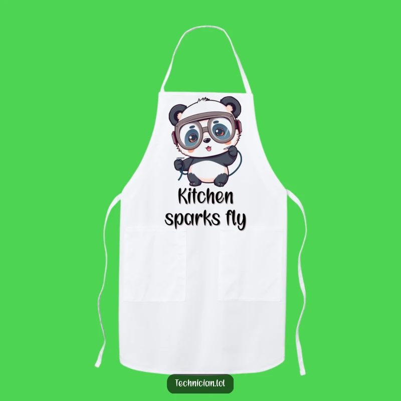 Funny Panda Welder Apron: Solder with style, featuring this focused panda, a perfect funny gift!