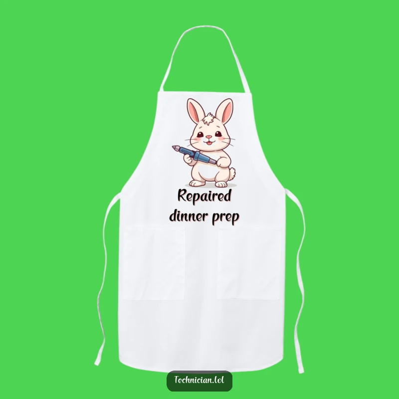 Funny Rabbit Apron: Satisfied Fixer with Screwdriver, Workshop Attire Gift