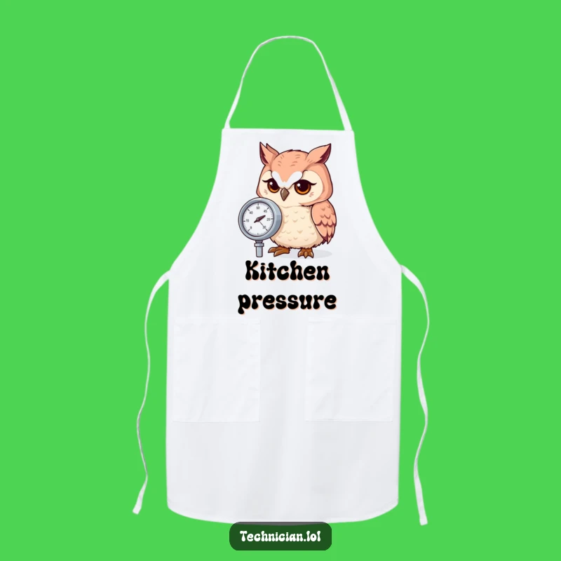Funny Focused Owl Gauge Apron - Cook with Precision!