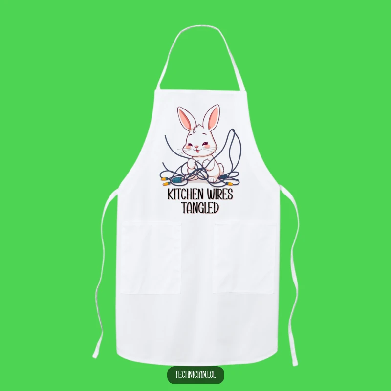 Funny Bunny Wires Apron - Tech Problem Kitchen Gear
