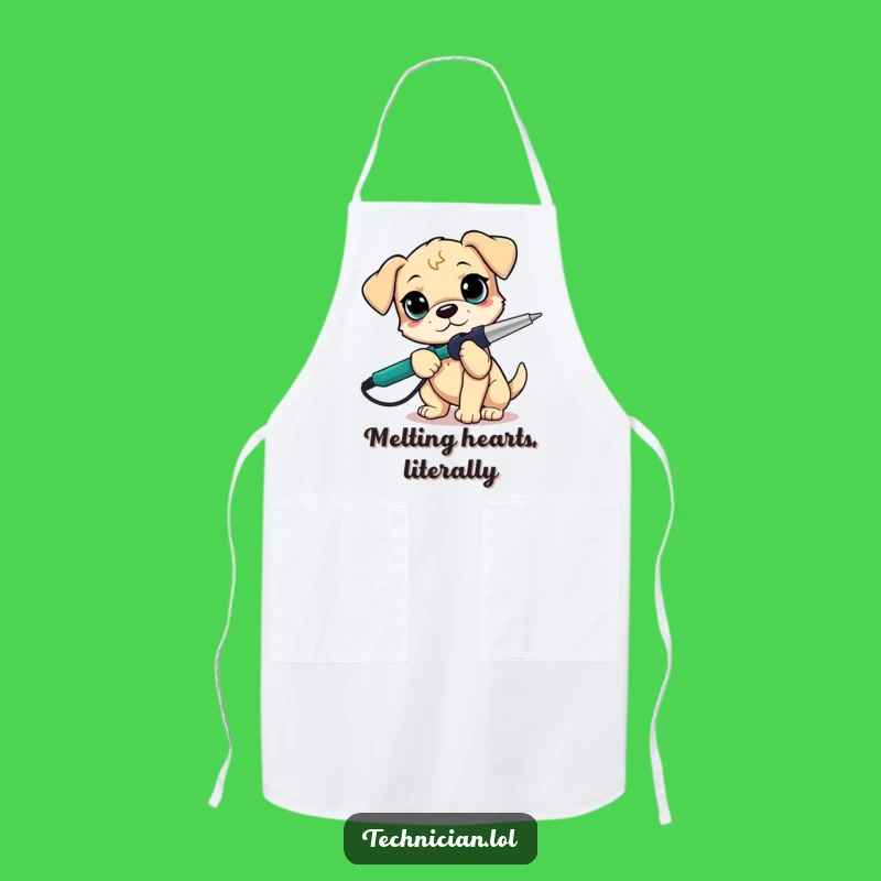 Funny Puppy Soldering Apron: Chef's Humorous Gear for DIY Dog Lovers
