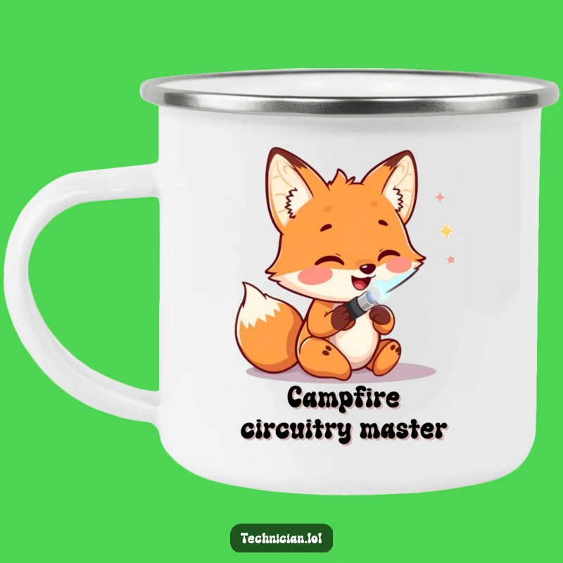Funny Fox Soldering Camping Mug: Adventure Ready, Durable Funny Gift