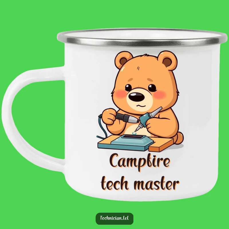 Funny Bear Camping Mug: Intense Grizzly Maker with Soldering Iron, Outdoor Gift