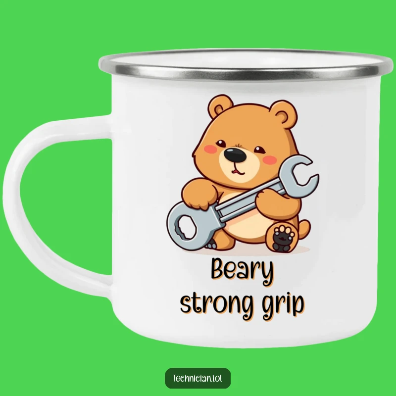 Funny Bear Mechanic Camping Mug: Rugged Adventures, Durable Funny Gift