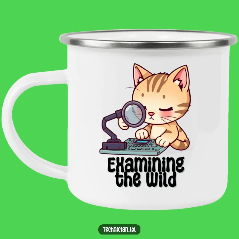 Funny Cat Circuit Board Camping Mug: Outdoor Techie, Hilarious Feline Gift