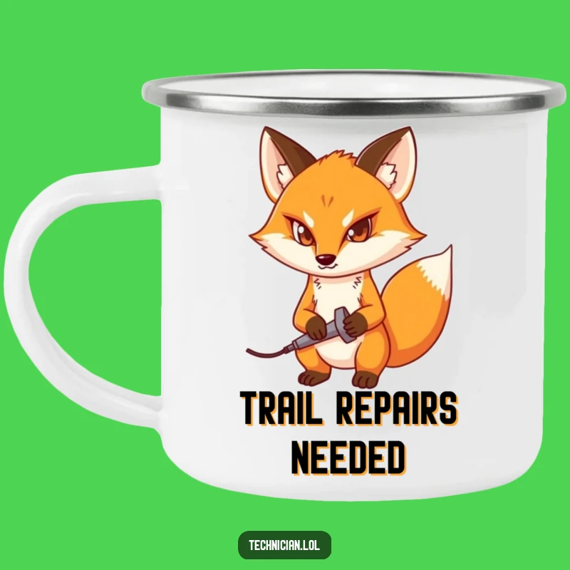 Funny Fox Camping Mug: Determined Brew for Outdoor Projects
