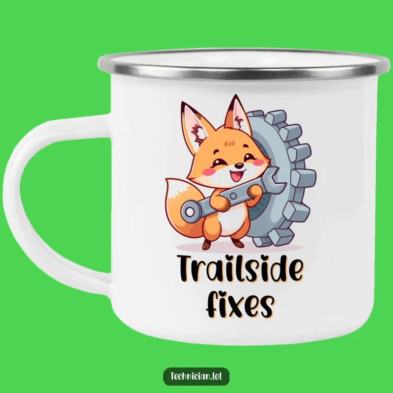 Funny Fox Mechanic Camp Mug: Cute DIY Vessel - Awesome Funny Gift!