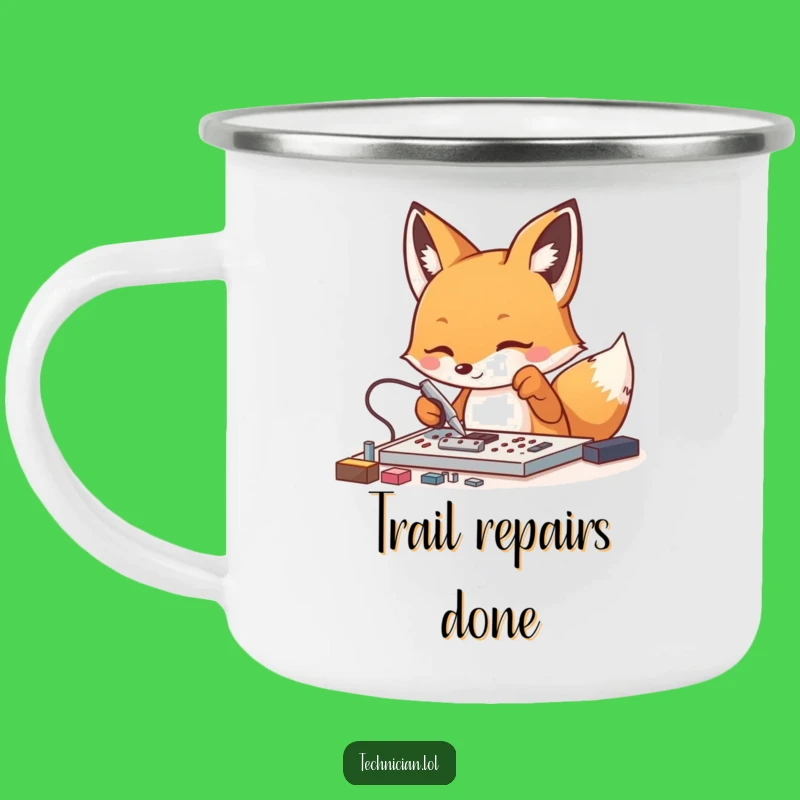 Funny Fox Tech Camping Mug: Fuel Your Adventures with Focused Humor