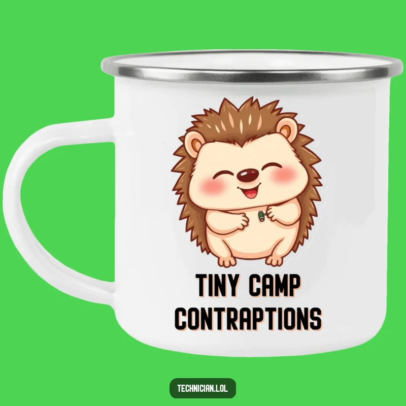 Funny Hedgehog Camping Mug: Giggling Outdoorsy Builder, Perfect Humorous Gift for Campers