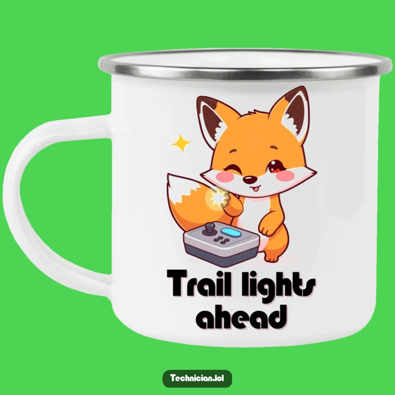 Funny Fox Tech Camping Mug: Outdoor Gamer's Hilarious Companion