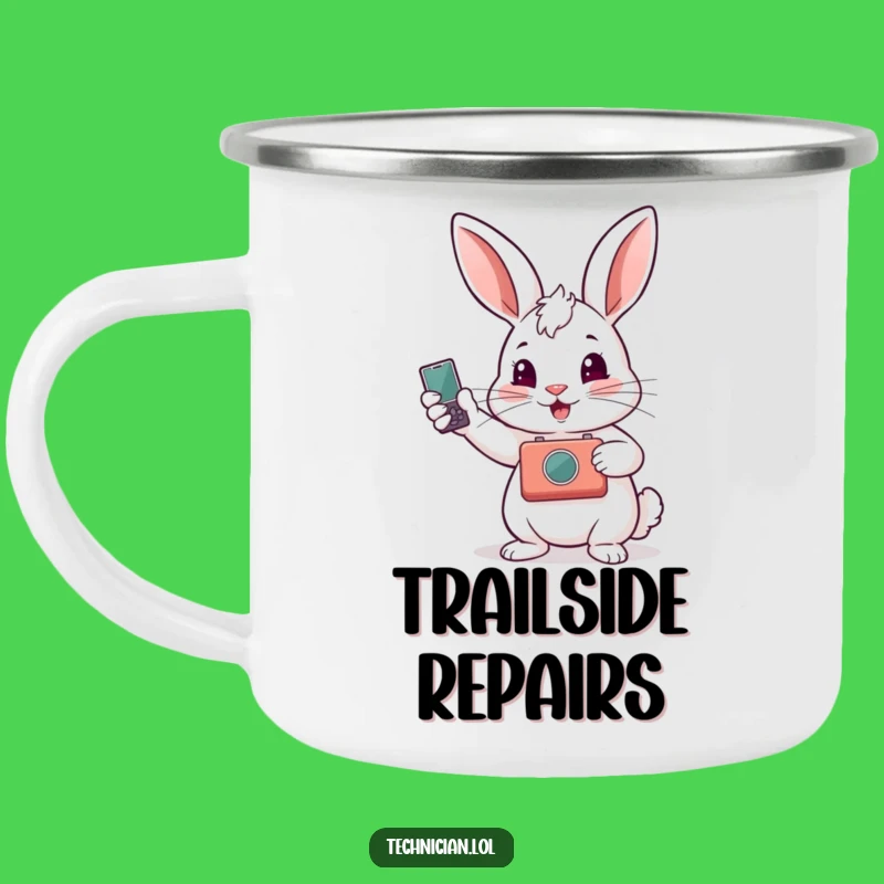 Funny Rabbit Fixed Gadget Camping Mug - Outdoor Cartoon Cup & Funny Gift