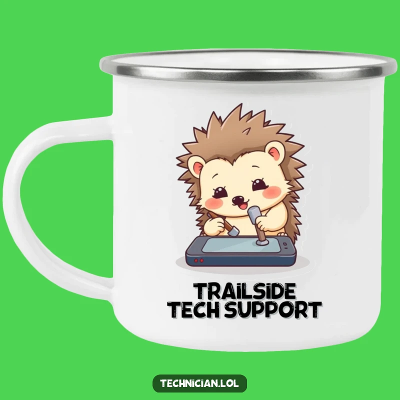 Funny Hedgehog Hammer Camping Mug: Adventure and Humor for Outdoors Gift