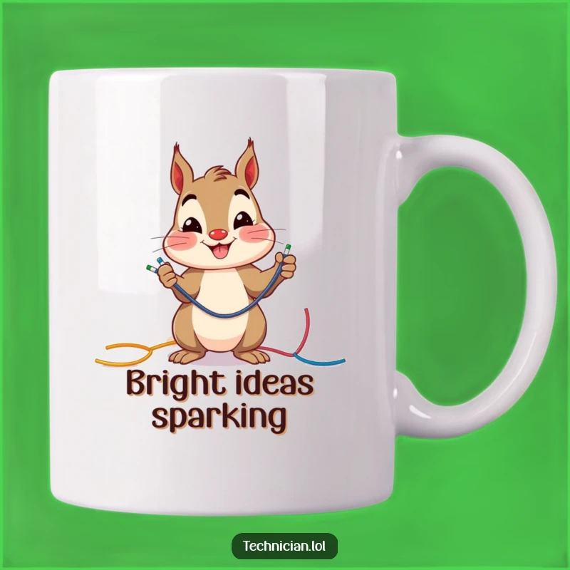 Funny Squirrel Electrician Mug: Cheerful Wire Connector, Hilarious DIY Gift