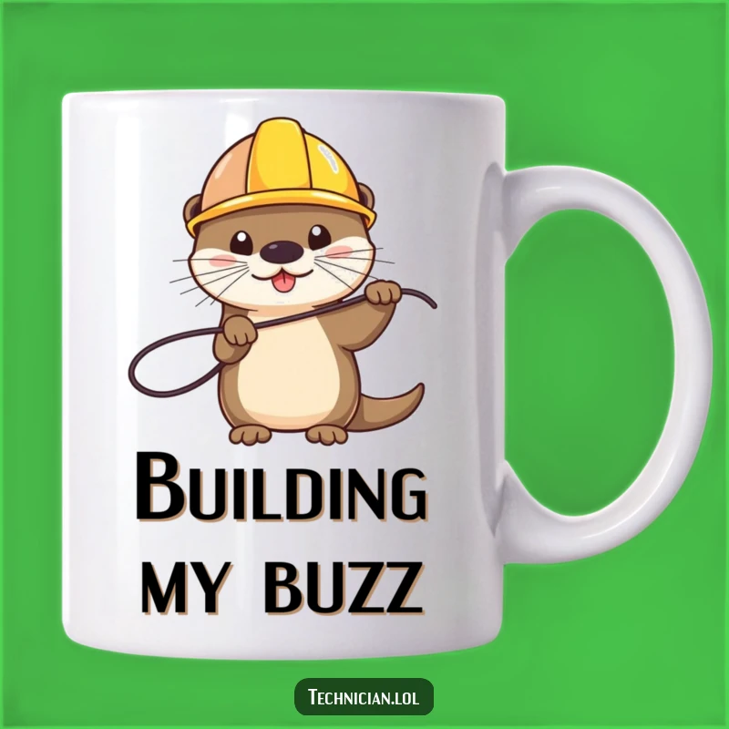 Funny Otter Hard Hat Wire Mug - Quirky Handyman Gift for a Laugh!