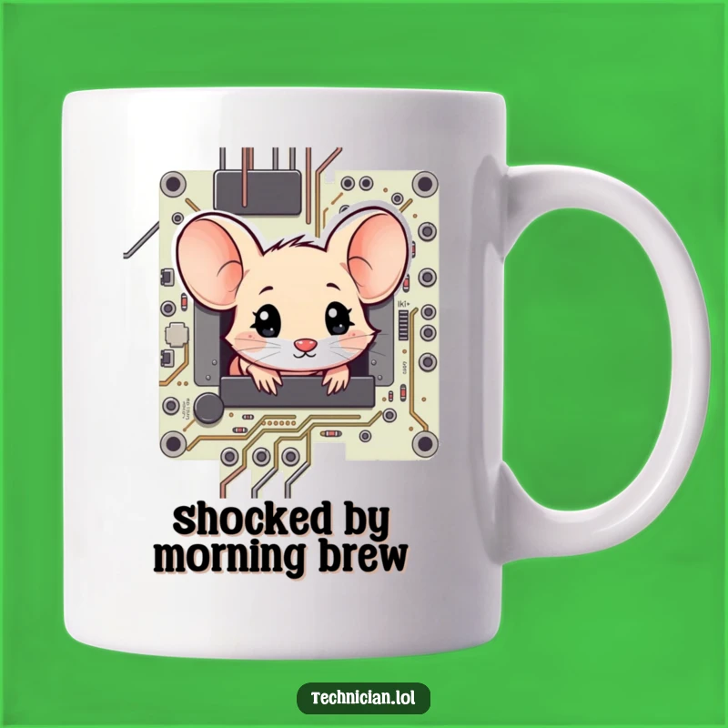 Funny Shy Mouse Circuit Board Mug - Amazing Tech Gift!