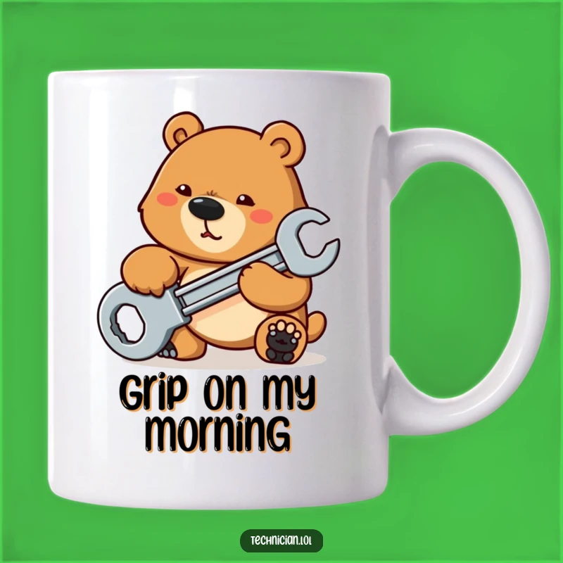 Funny Bear Mechanic Mug: Strongman Humor, Perfect Funny Gift For DIYers