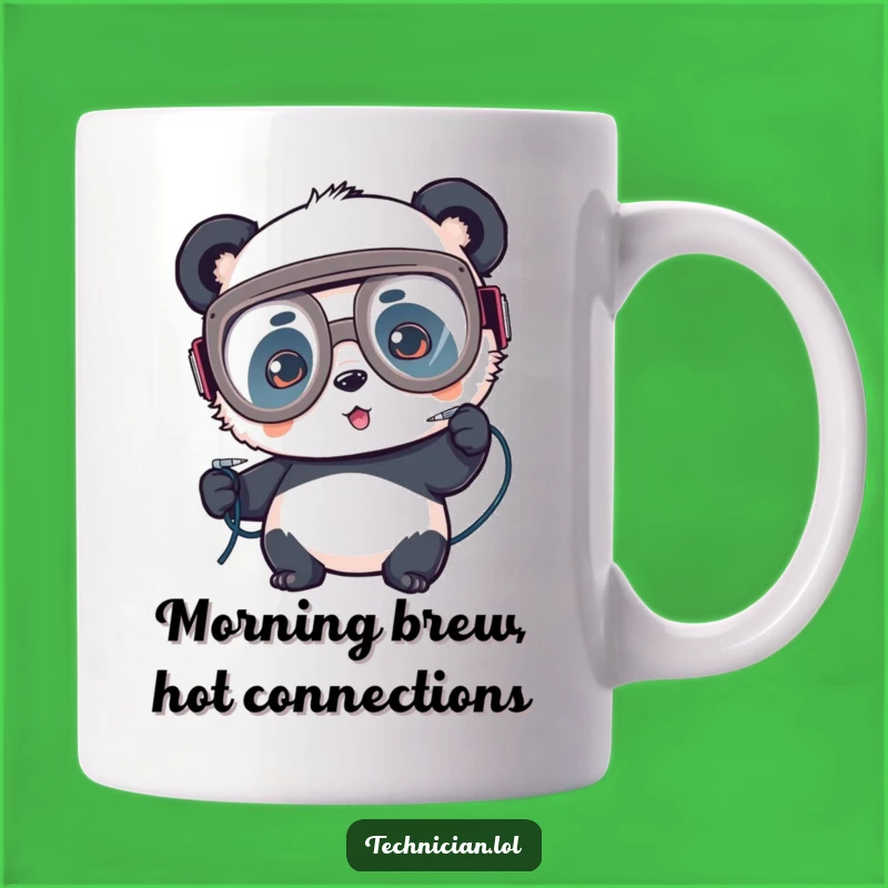 Funny Panda Welder Mug: Playful focus, a perfect funny gift for electronics enthusiasts!