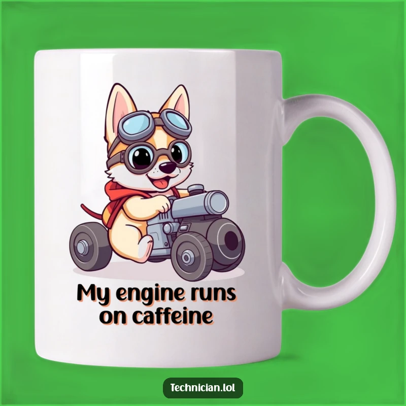 Funny Dog Mechanic Mug: Brave Pooch with Goggles for the Perfect Funny Gift