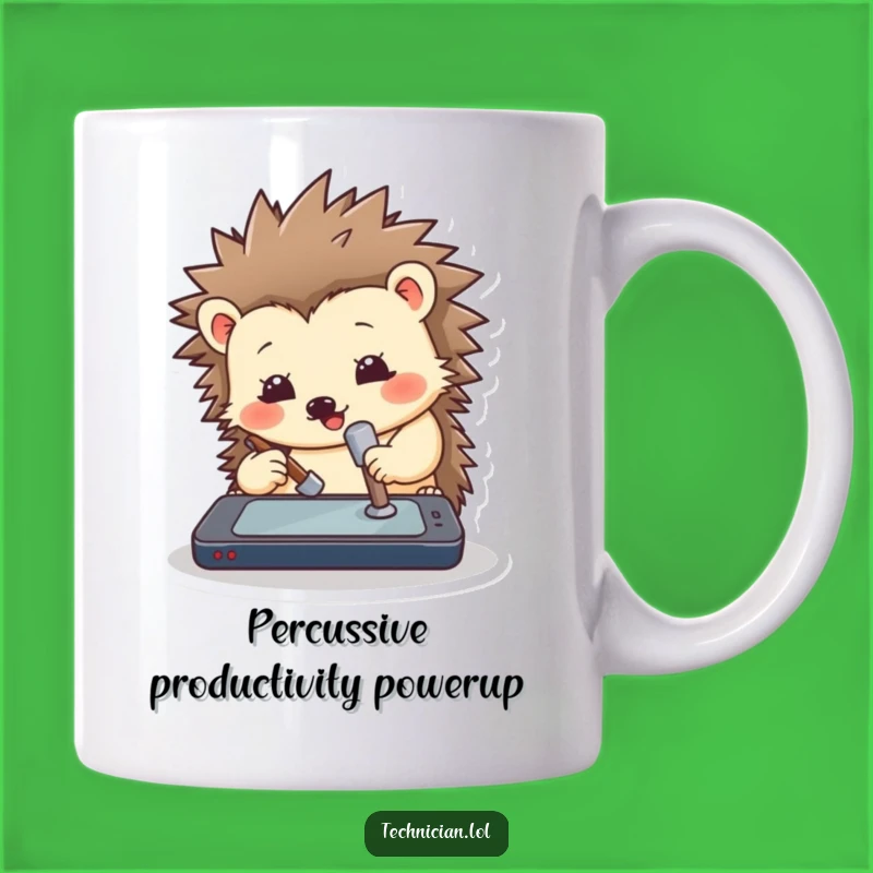 Funny Hedgehog Hammer Tech Mug: A Hilarious Gift for Gadget Lovers
