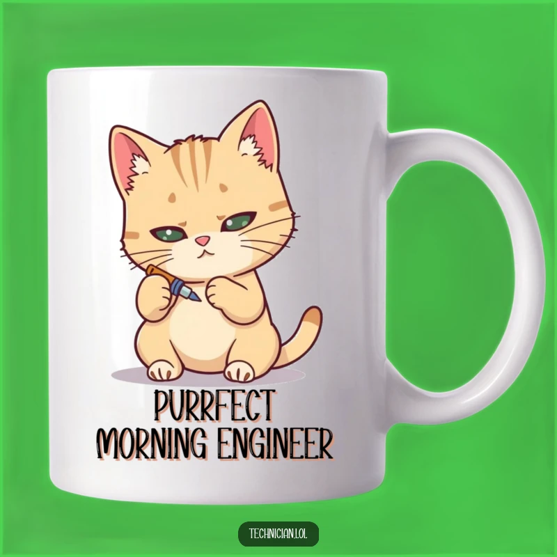 Funny Cat Mechanic Mug: Determined feline repairs, a perfect funny gift for DIY lovers!