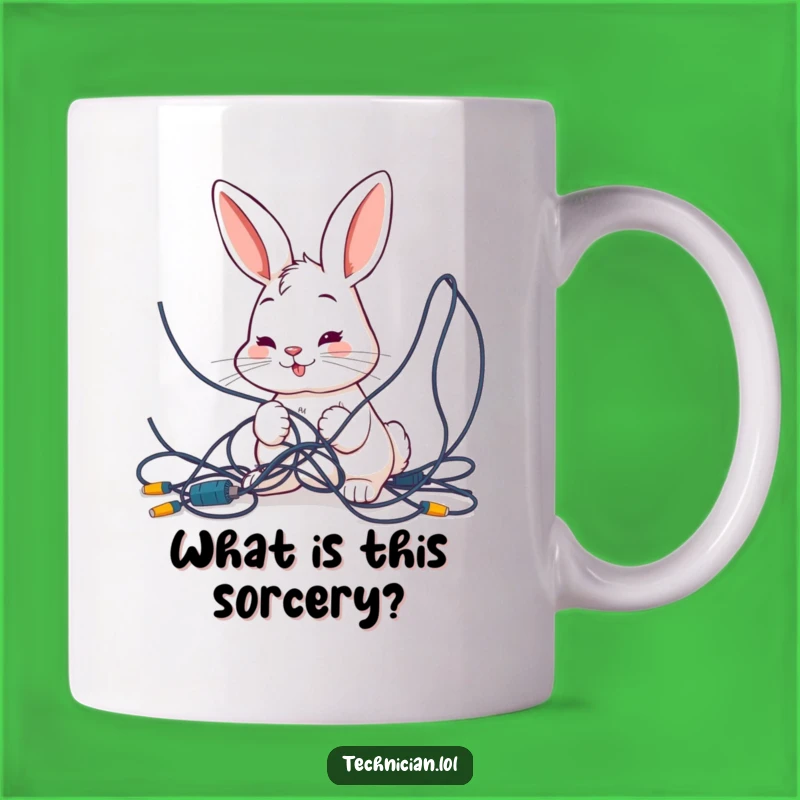 Funny Bunny Wires Mug - Tech Problem Humor Gift