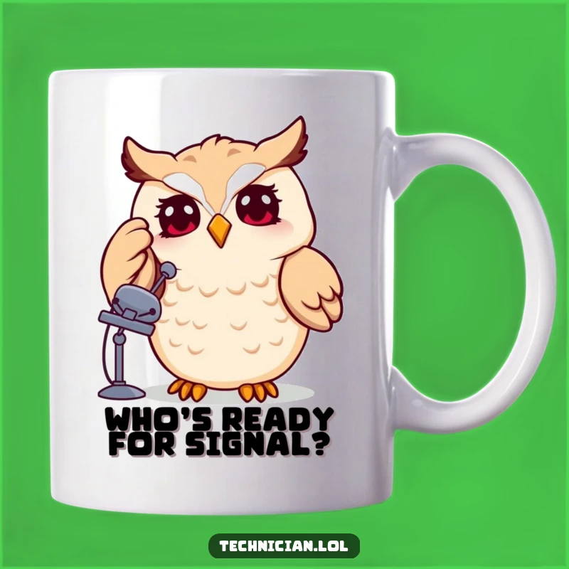 Funny Owl Satellite Dish Mug: A Whimsical Tech Gift for Communicators