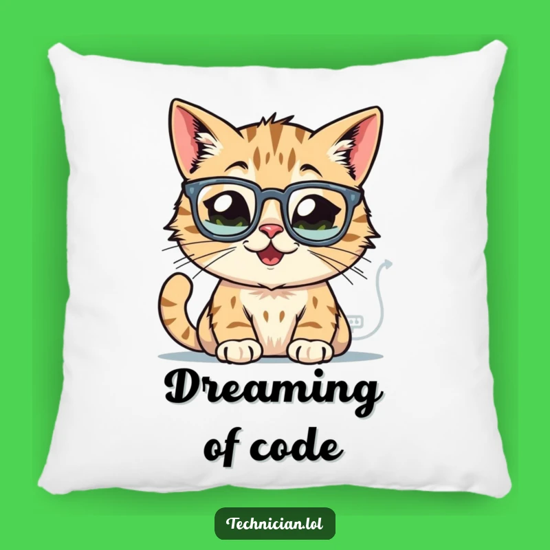 Funny Cat Tech Pillow - Soft Comfort for Smart Minds!