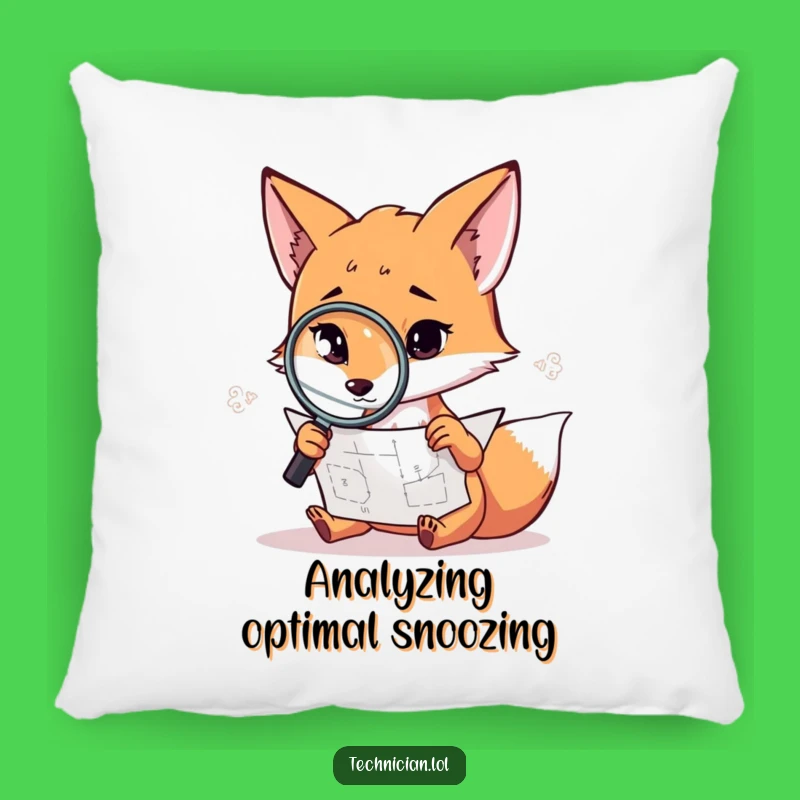 Funny Fox Pillow: Cozy investigator cushion, a soft and funny gift.