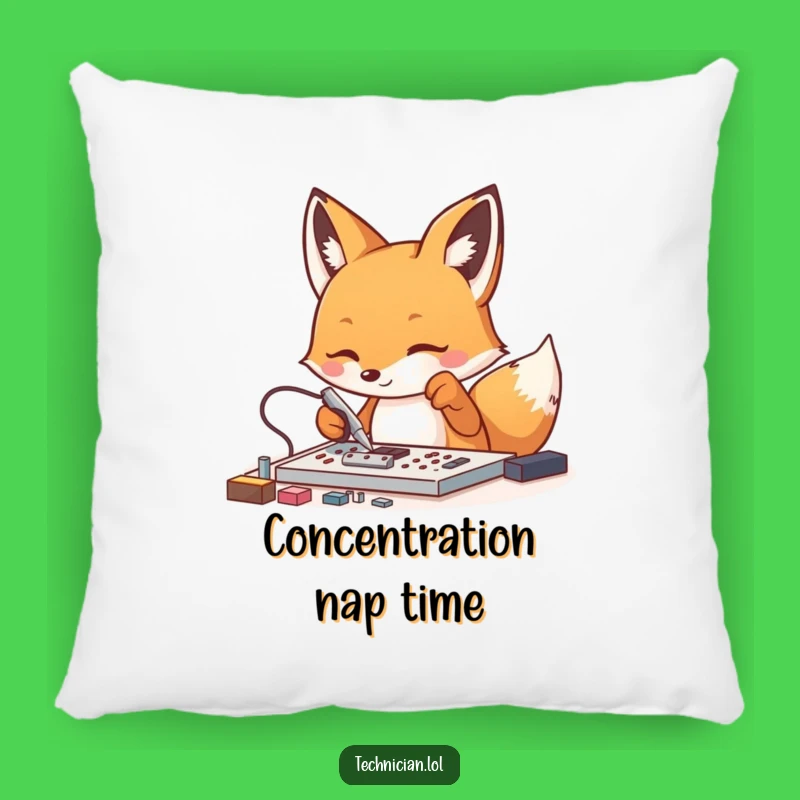 Funny Fox Tech Pillow: Cozy Comfort for the Detail-Oriented Soul