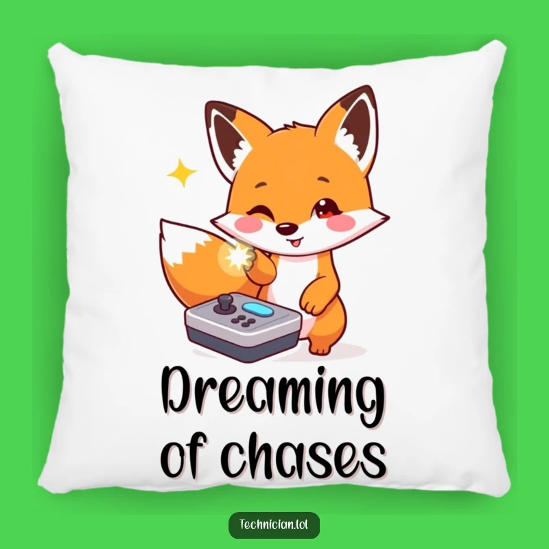 Funny Fox Tech Pillow: Cozy Gamer Accent, Perfect Humorous Gift