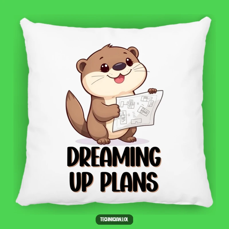 Funny Otter Pillow: Cozy Giggle with Blueprint, Curious Decor Gift