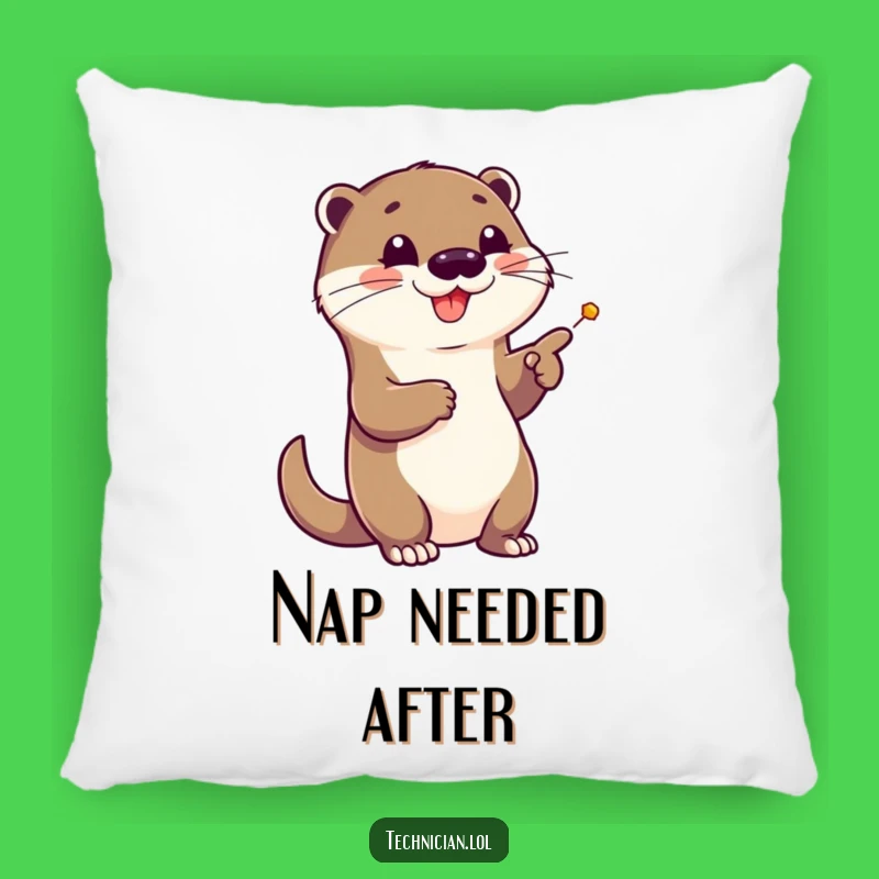 Funny Otter Schematic Pillow - Comfy Cartoon Cushion & Funny Gift