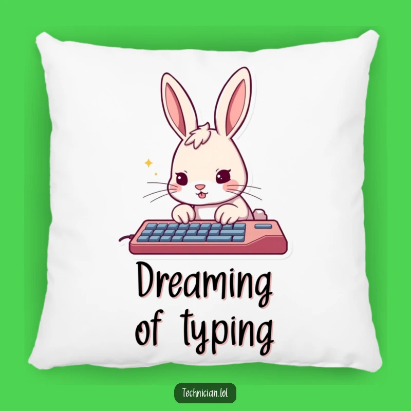 Funny Rabbit Typing Pillow - Soft Support for Your Ideas!