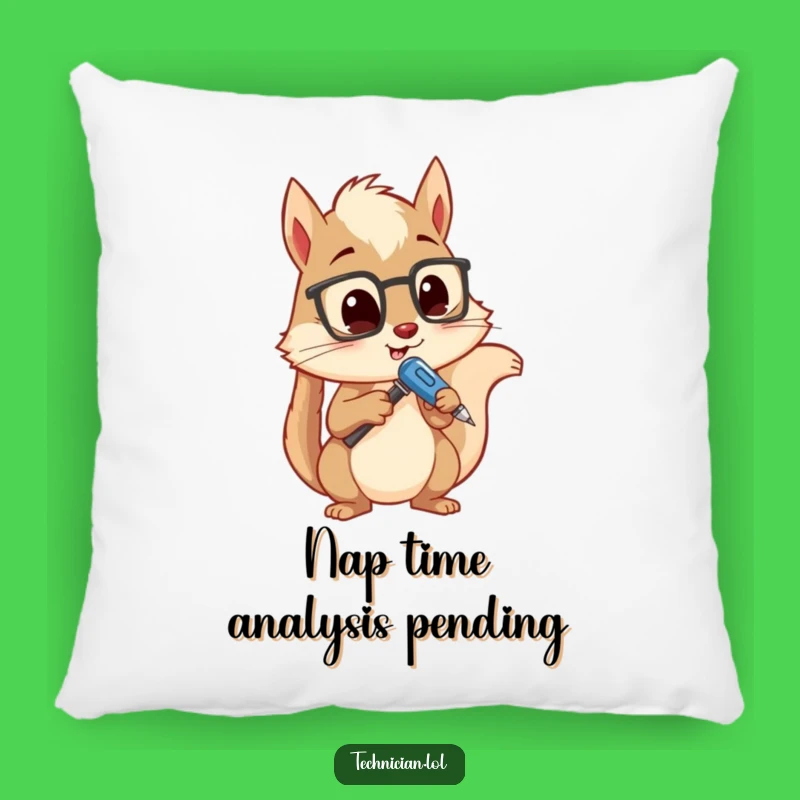 Funny Squirrel Comfort Pillow: Soft Engineer Squirrel Cushion, Adorable Funny Gift Pillow