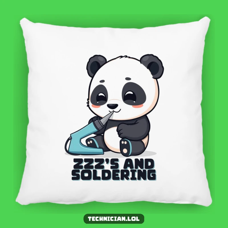 Funny Panda Comfort Pillow: Soft Panda with Soldering Iron, Cute Funny Gift Pillow
