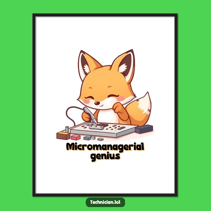 Funny Fox Tech Digital Art: Add Focus and Humor to Your Walls