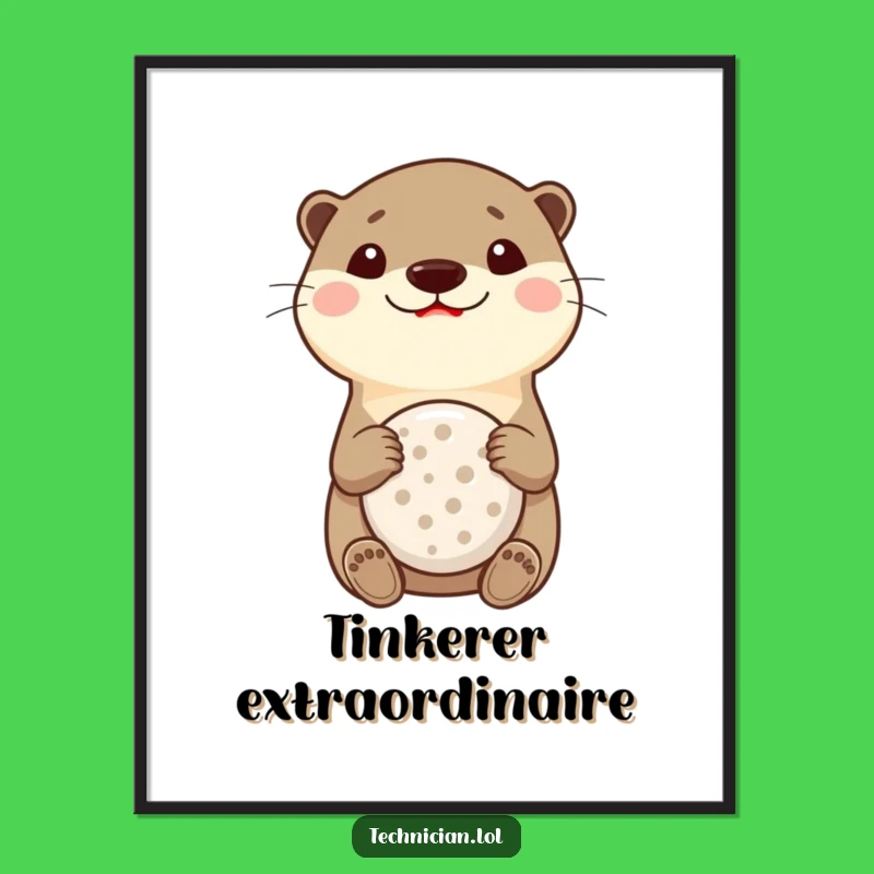 Funny Otter Multitool Digital Art: Brighten Walls with a Smiling, Handy Design