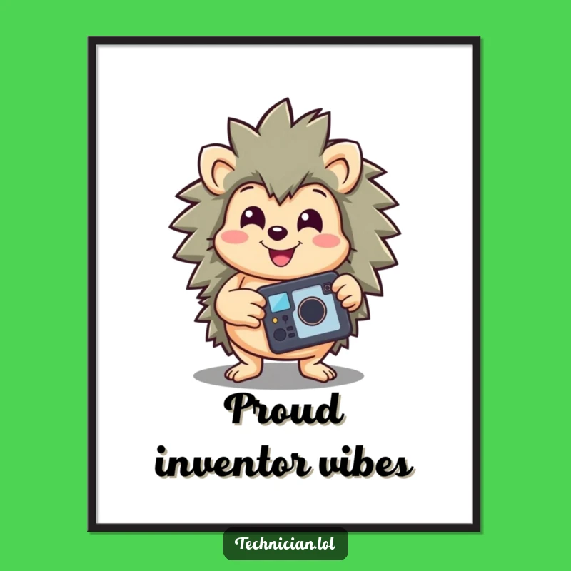 Funny Hedgehog Digital Art: Instant Repair Triumph Download, Creative Funny Gift Print