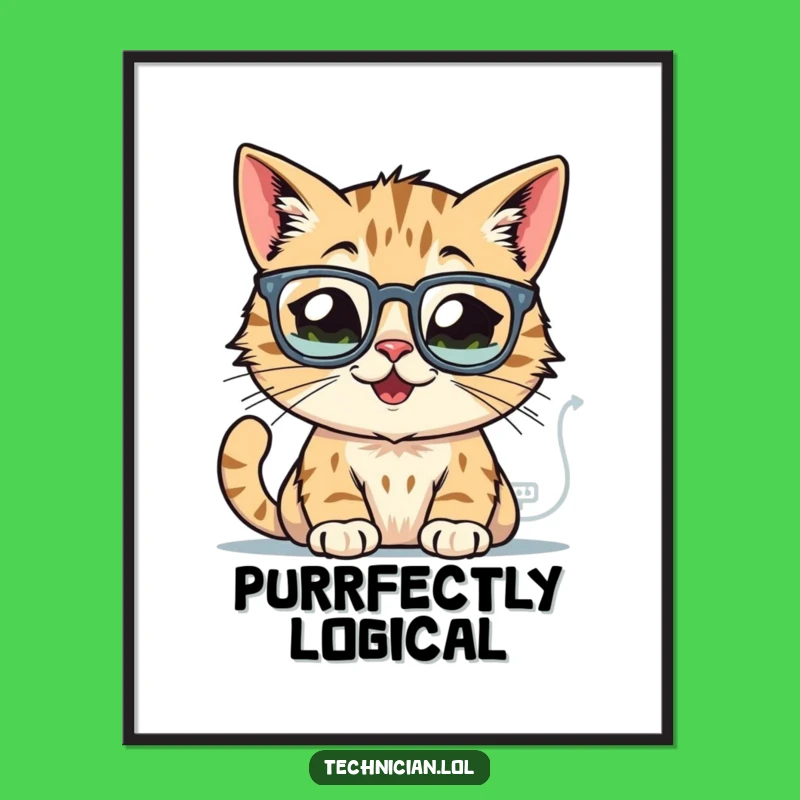 Funny Cat Coder Digital Art - Instant Geeky Wall Decor!